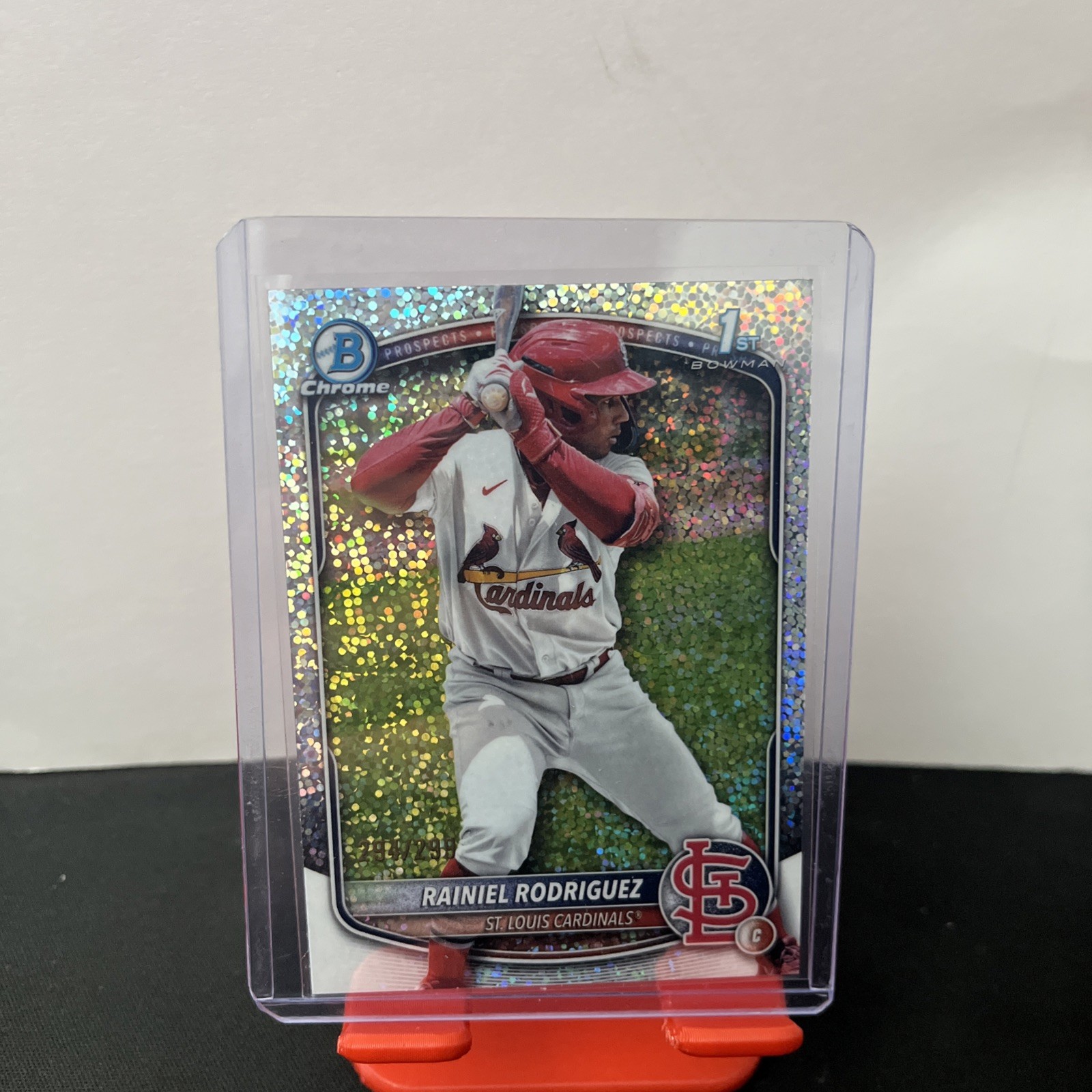 Rainiel Rodriguez 2025 Bowman Chrome 1st Year Speckle Refractor /299 Cardinals