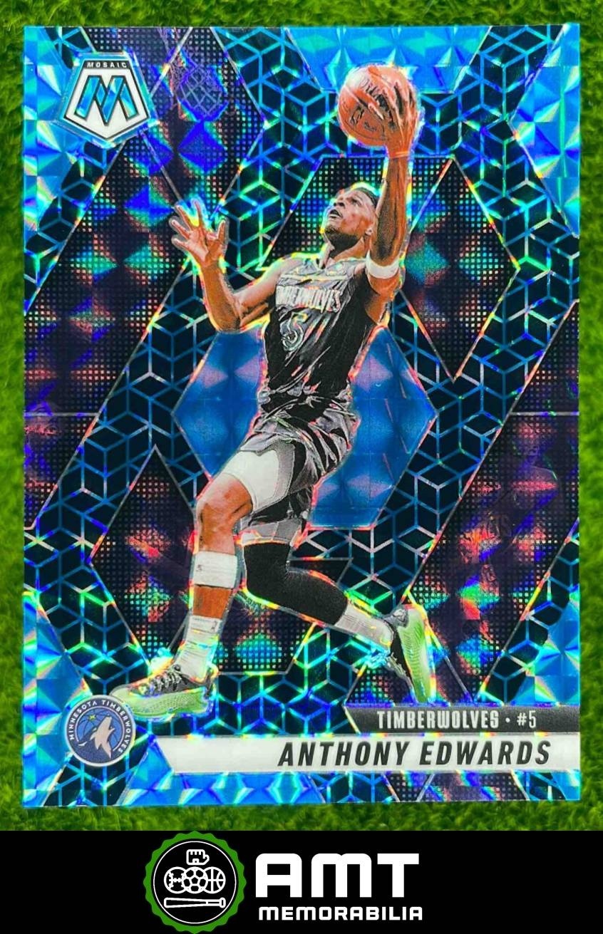Anthony Edwards 2024-25 Panini Mosaic 9/25 Spectris Blue FOTL Timberwolves #36