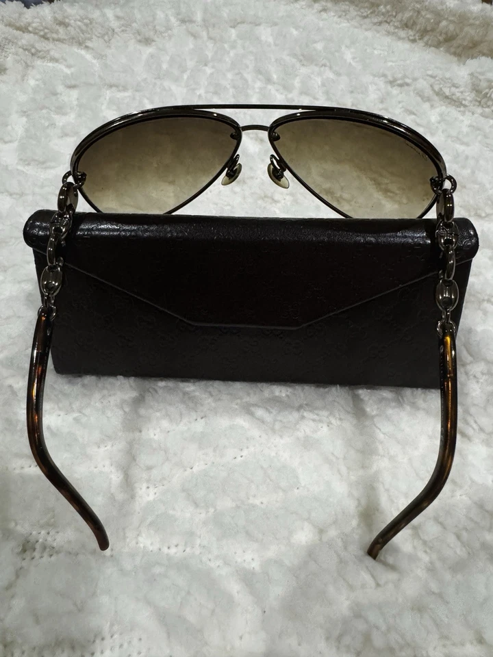 Auténticas gafas de sol Gucci 4225/S Marina cadena chocolate/marrón degradado aviador Foto 4 de 4