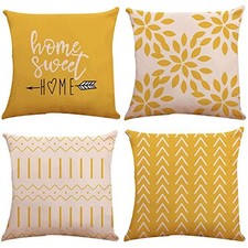 Pillow Covers 20x20, Sofa Throw Pillow Covers, 20x20",Set of 4 Yellow