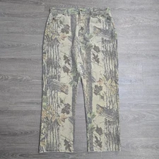 Vintage Duxbak Camo Jeans Mens 38x32 Hunting Faded Realtree Camo Y2K (36x30)