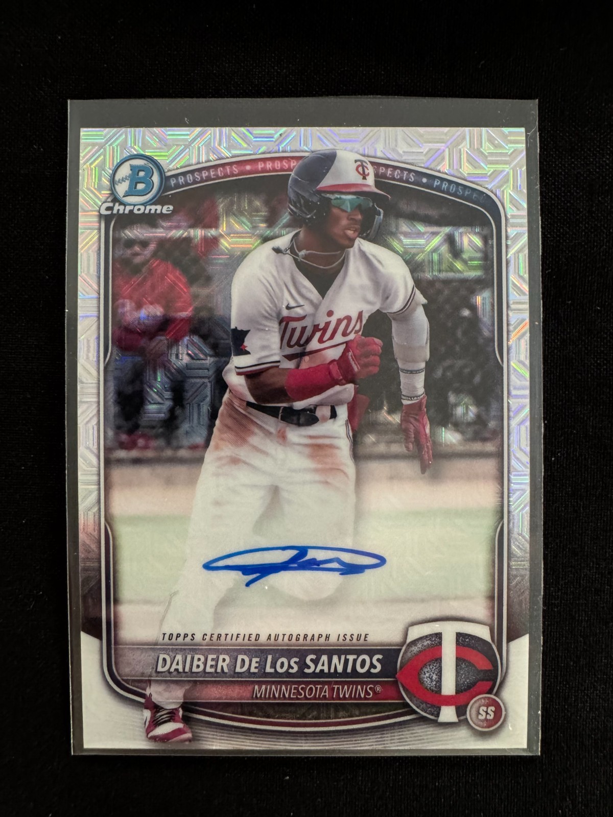 2025 Bowman #BMA-DD Daiber De Los Santos Chrome Prospects Auto Mojo Refractor