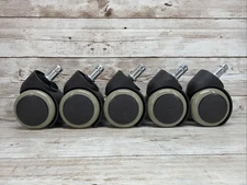 Set of 5 2" Heavy Duty Rubber Office Chair Caster Wheels Swivel Replacement