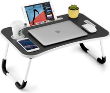 Foldable Laptop Table, Portable Lap Desk Bed Table Tray, Laptop Stand with Cu...