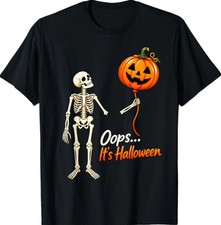 Skeleton Lost Balloon Pumpkin Funny Creepy Halloween T-Shirt