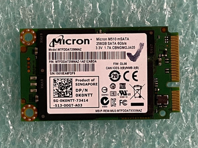 Micron M510 MTFDDAT256MAZ 256GB mSATA SSD Solid State Drive K0NTT | HD39
