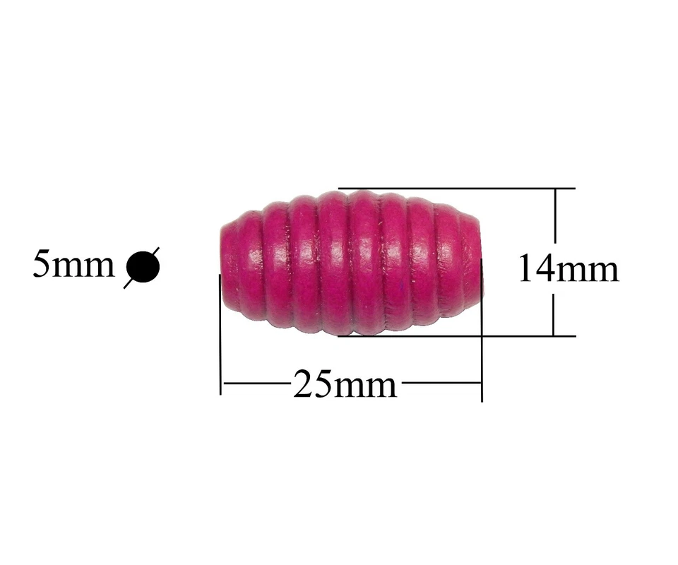 50 Holzperlen 25mm Bunte Holz Oval Perlen Bienenstock Schmuck Basteln Deko H90 - Bild 4 von 4