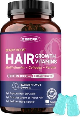 Hair Growth Vitamins with Biotin, Keratin & Collagen - Biotin Gummies wit