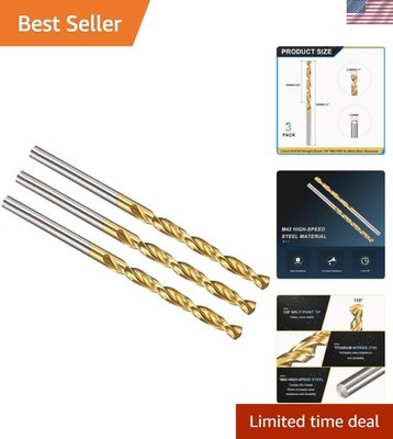2.5mm Drill Bit, M42 8% Cobalt High-Speed Steel Jobber Straight Shank 135° Ti...