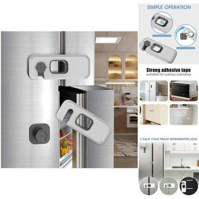 2 Pack Self-Adhesive Fridge Locks - Childproof Latches for Safety & Freshness