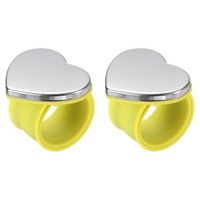 2 StüCk Magnetische Nadelhalter Armband FüR Pincushion Gelb Silikon Herzform