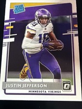 JUSTIN JEFFERSON ROOKIE CARD 2020 Donruss OPTIC Minnesota Vikings RATED RC. rookie card picture