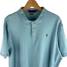 Polo Ralph Lauren Mens Light Blue Classic Fit Polo Golf Shirt XL