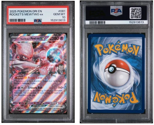 2025 ROCKET'S MEWTWO EX #081 POKEMON DESTINED RIVALS PSA 10 GEM MINT