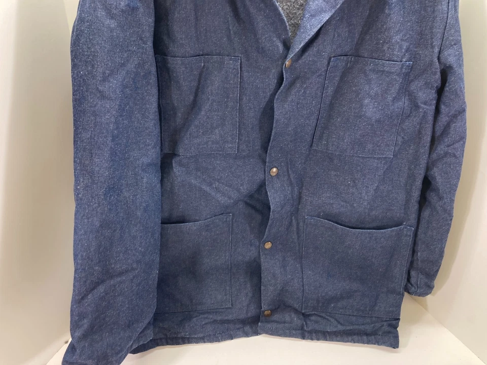 Abrigo Walls Blizzard Pruf Chore Para Hombres L Azul Denim Manta a Presión Forrada Aislada Foto 2 de 4