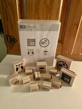 Set Of 13 Stampin Up Rubber Stampers Including Punch Bunch Set in Original Case