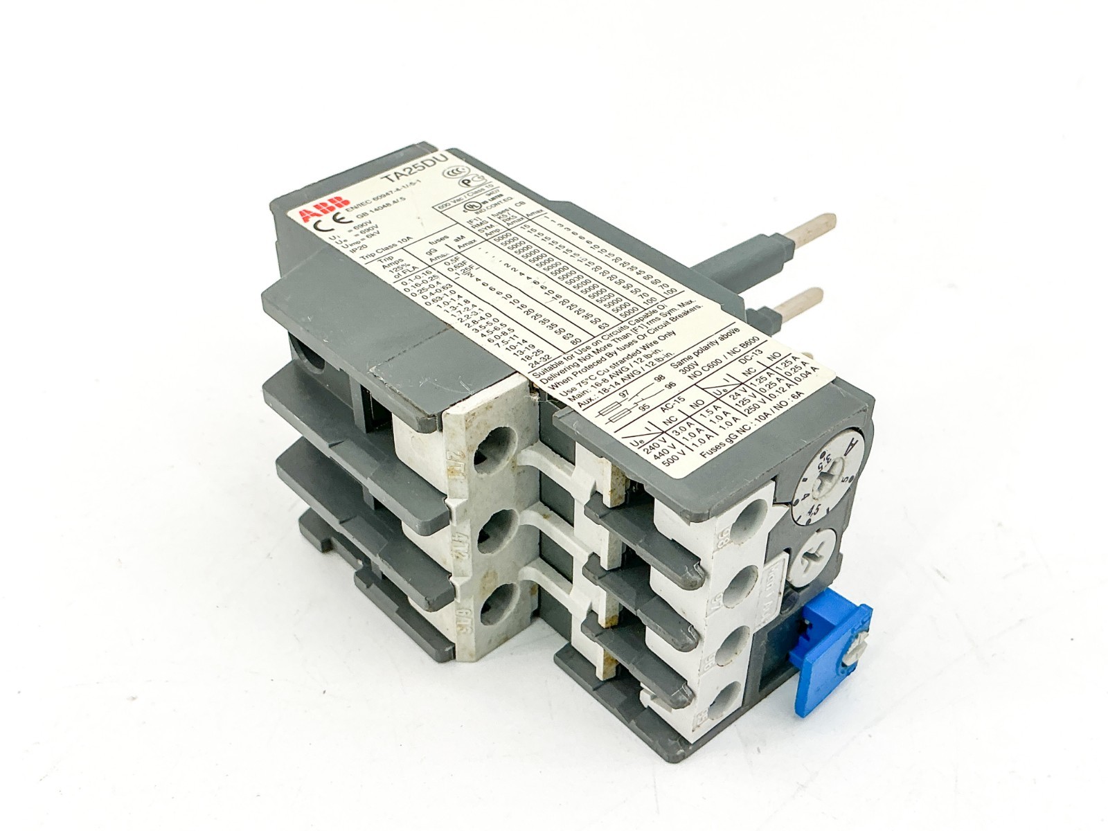 New ABB TA25DU Thermal Overload Relay 690V 6kV 10A 3P - No Box