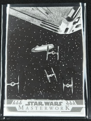 2024 Topps Masterwork Star Wars TIE Fighters 1/1 Sketch By Brent Ragland