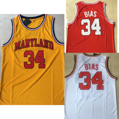 Retro Vintage Len Bias 34 Maryland College Basketball Jersey