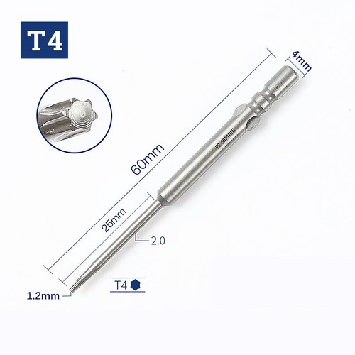 Torx Star Head Solid T1-T15 Round Shank Magnetic Screwdriver Bits 40-100mm Long - Picture 23 of 35
