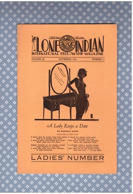 LSA  Lone Scouts - LIF Lone Indian Fraternity  Vol. 9  N 11  Nov 1934 Excellent
