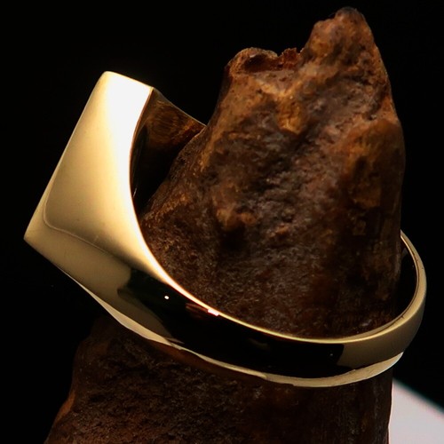 DIAMOND SHAPED MENS BRASS BIKER RING 1% ER ONE PERCENTER SYMBOL BLUE SIZE 11 - Picture 6 of 7