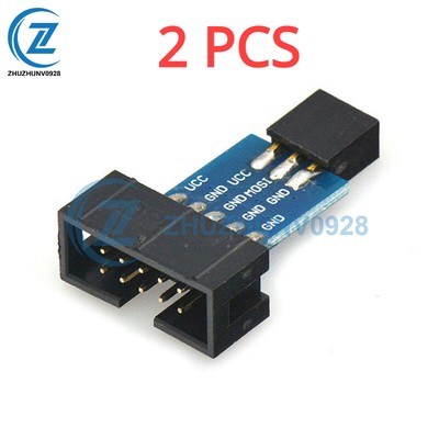 2PCS 10 Pin Convert To Standard 6 Pin Adapter Board for AVRISP USBASP STK500