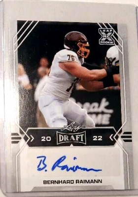 2022 LEAF DRAFT BERNHARD RAIMANN AUTO ROOKIE #BA-BR1 INDIANAPOLIS COLTS