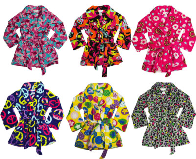 I heart Tweenklz Girls Fun Novelty Bath Robe Soft Plush Coral  Fleece Bathrobe