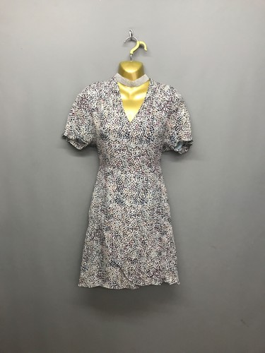 REISS White Mix Mini Floaty Silk Dress UK 4 EUR 32 US 0 - Picture 2 of 11