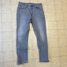 Levis 501 Original Jeans Men 30x30 Gray Straight Leg Button Fly Cotton