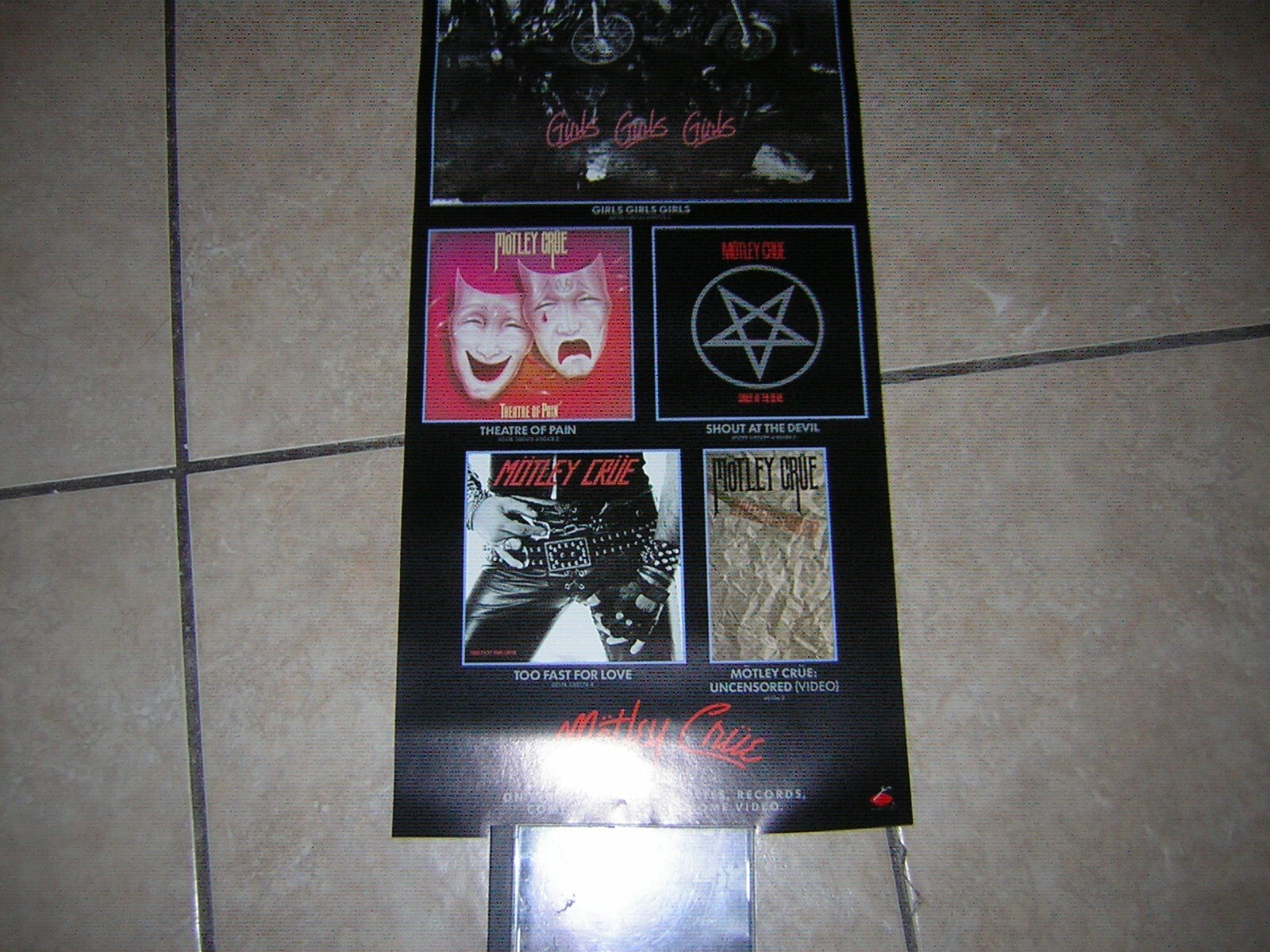 MOTLEY CRUE PROMO POSTER GET CRUED 1987 GIRLS GIRLS GIRLS VINTAGE NIKKI SIXX