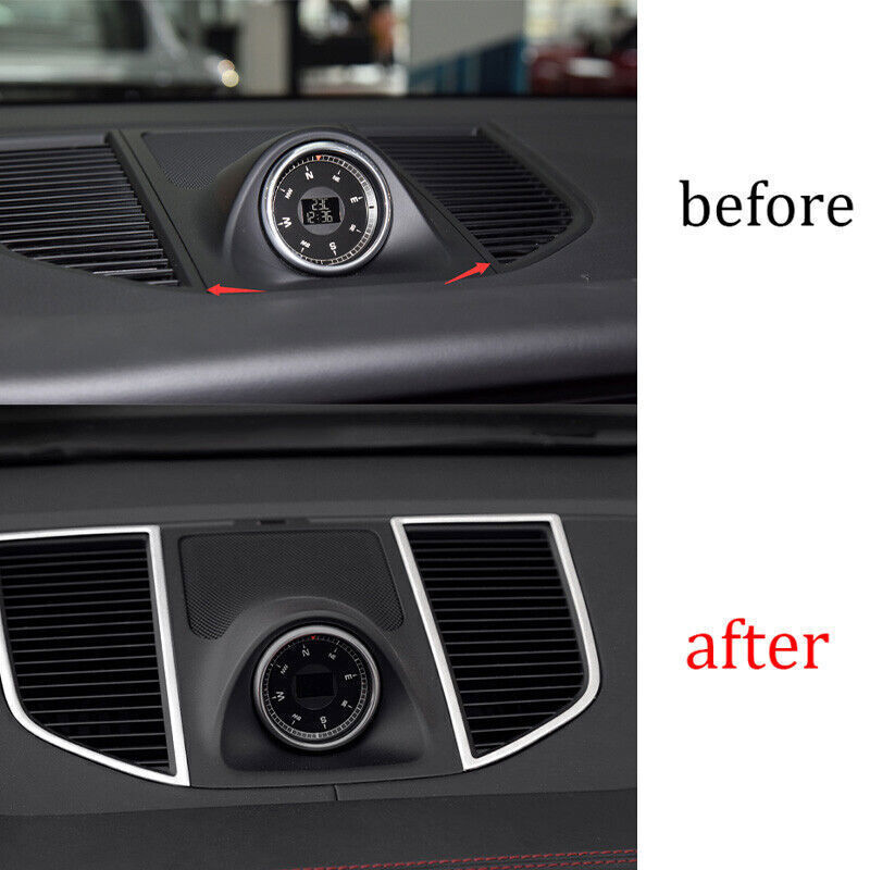 Central Console Air Outlet Vent Trim For Porsche Macan 2015-2021 Silver Titanium