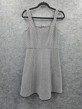 Theory Dress Womens 4 Sleeveless Scoop Neck Knee Length Fit Flare Gray Geo Knit