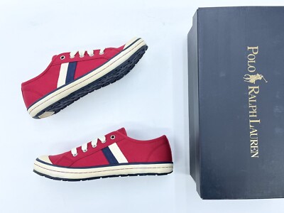 Vintage Kids Ralph Lauren Polo David Red with Navy/Cream stripe Canvas 