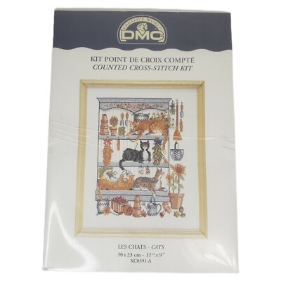 DMC Counted Cross Stitch Kit Les Chats Cats 11.75x9 inches Mouline XC0391-A