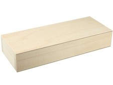 Unpainted Wooden Pencil Case Box Desktop Stationery Organizer Decoupage /P01