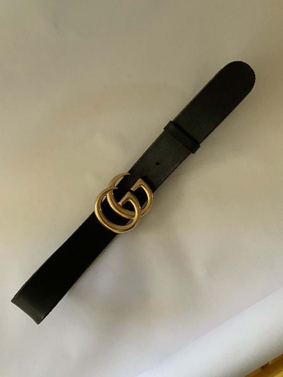 Gucci Marmont Wide Black Leather GG Belt - Womens Size 85 | eBay