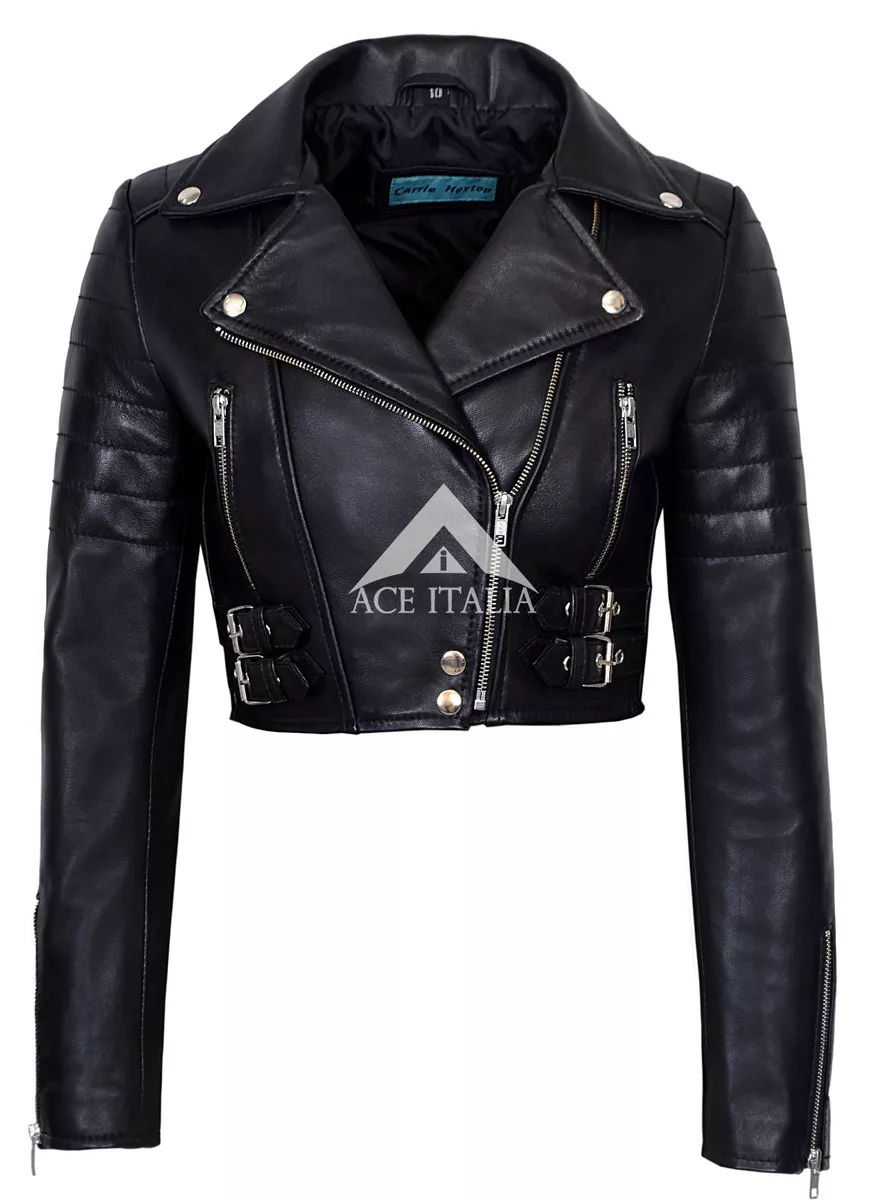 Fitted cropped 2025 leather jacket