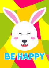 Cute Rabbit Be Happy PREMIUM POSTER FILM PRINT HIGH QUALITY Thick paper