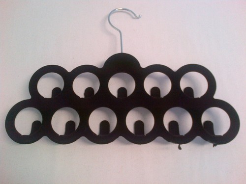 6 Belt Tie Scarf Black Velvet Hanger 11 Hooks Accessories New Slim Line Non Slip - Picture 3 of 5