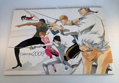 RARE HTF Bleach 2009 Manga Wall Bi-Monthly Calendar Kubo Tite with sketch print