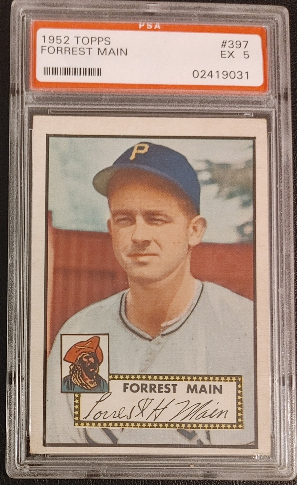 1952 Topps #397 Forrest Main PSA 5 EX Graded baseball card high last series Pitt