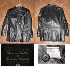 giubbotto in pelle  uomo  - modello giacca 3 bottoni - taglia 46 - colore nero  