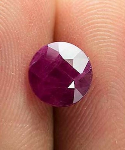RUBY ROUND CUT PINKISH RED PAKISTAN 11mm 4 CT NATURAL GEM GENUINE FACETED NICE I - Picture 5 of 5