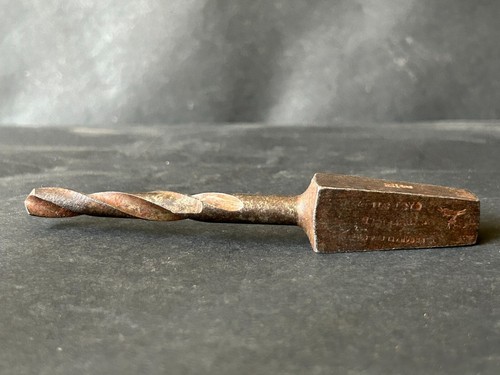 OLD VINTAGE RARE RUSTIC IRON SHEFFIELD DRILL BIT BRACE BIT HAND TOOL - Picture 7 of 13