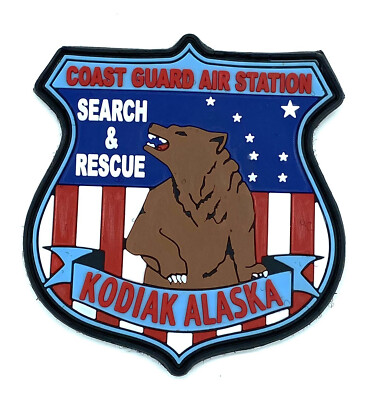 Coast Guard Air Station Search and Rescue, Kodiak, Alaska, PVC Patch, 4 inch