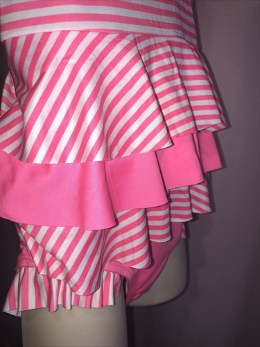 New with Tag Bobbie Brooks 2 PC S (6/6X) Pink Stripe Swimsuit Bikini BB12 - Picture 3 of 12