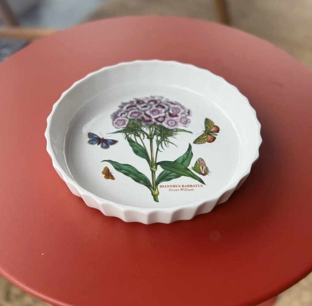 Portmeirion Botanic Garden 8” Sweet William Flower Butterfly Tart/Quiche Pan