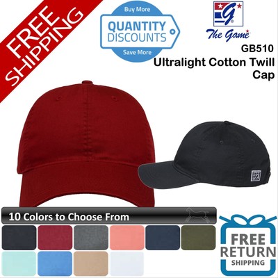   The Game Men Ultralight Cotton Twill Cap Hat six-panel, low-profile Gb510